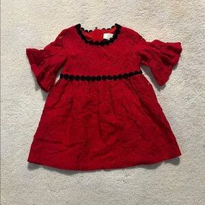 kate spade Red Lace Kids Dress with Black Accents